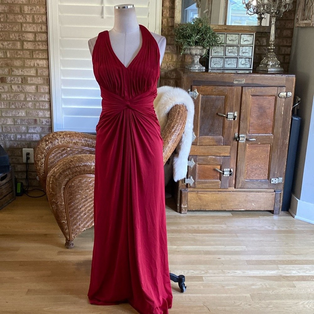 TADASHI SHOJI LUXURY RED EVENING DRESS XS